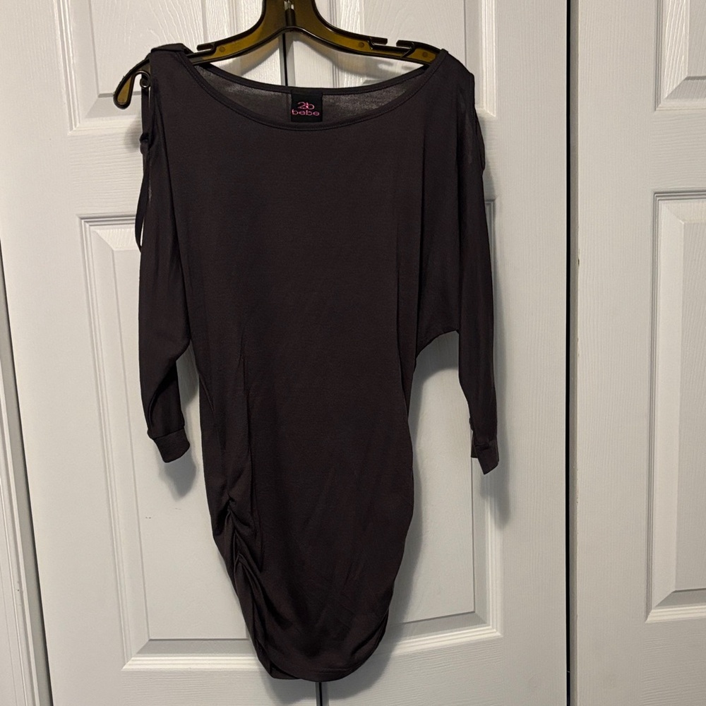 2B Bebe Charcoal Long Sleeve Dress